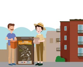 Borne pour déposer les déchets alimentaires