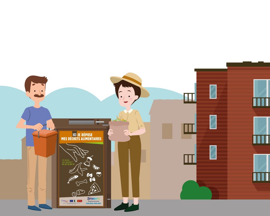 Borne pour déposer les déchets alimentaires