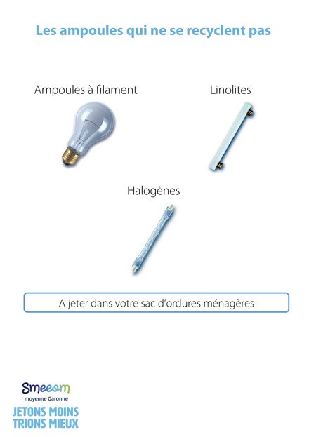 Infographie ampoules qui ne se recyclent pas