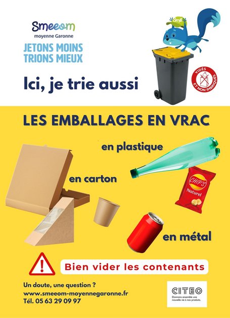 Affiche consignes de tri emballages recyclables