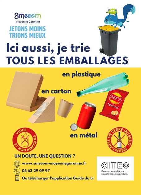 Affiche consignes de tri emballages recyclables
